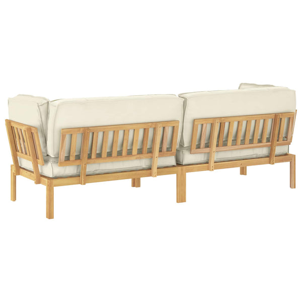Akazie Sofa Set Creme mit Kissen