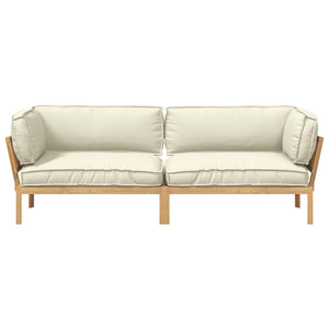 Akazie Sofa Set Creme mit Kissen