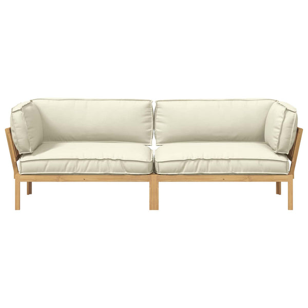 Akazie Sofa Set Creme mit Kissen