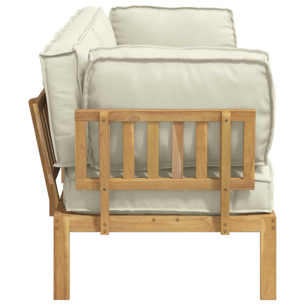 Akazie Sofa Set Creme mit Kissen