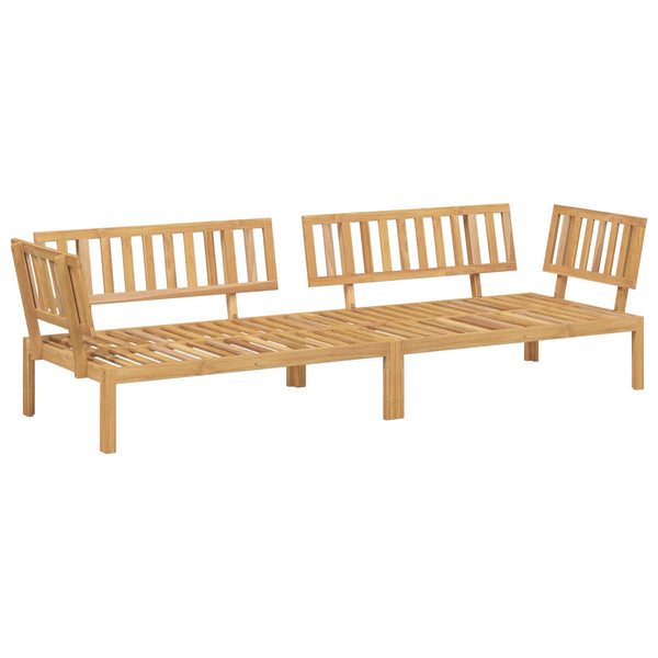 Schwarzes Akazienholz Sofa Set mit Kissen, 2-teilig
