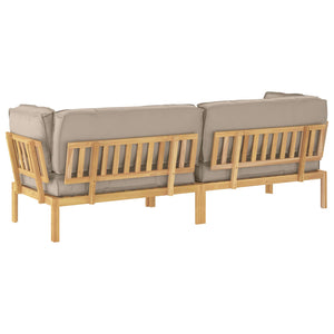 Akazienholz Sofa Set Taupe mit Kissen
