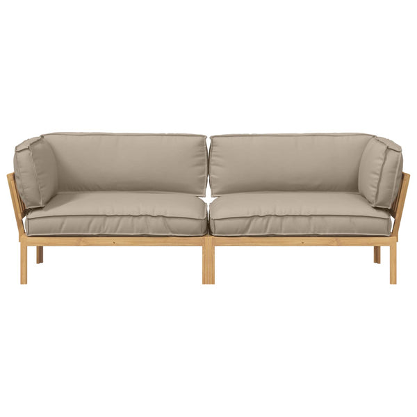 Akazienholz Sofa Set Taupe mit Kissen