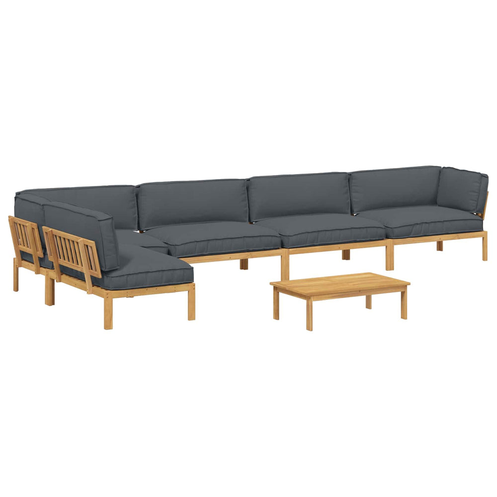 Anthrazit Sofa Set mit Kissen, 6-teilig
