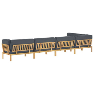 Anthrazit Sofa Set mit Kissen, 6-teilig