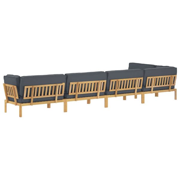 Anthrazit Sofa Set mit Kissen, 6-teilig