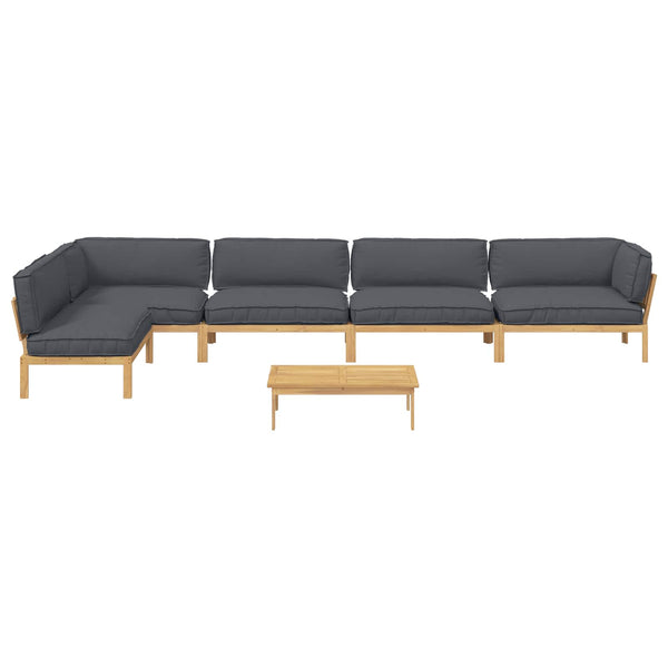 Anthrazit Sofa Set mit Kissen, 6-teilig