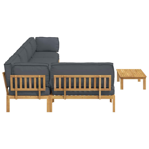 Anthrazit Sofa Set mit Kissen, 6-teilig
