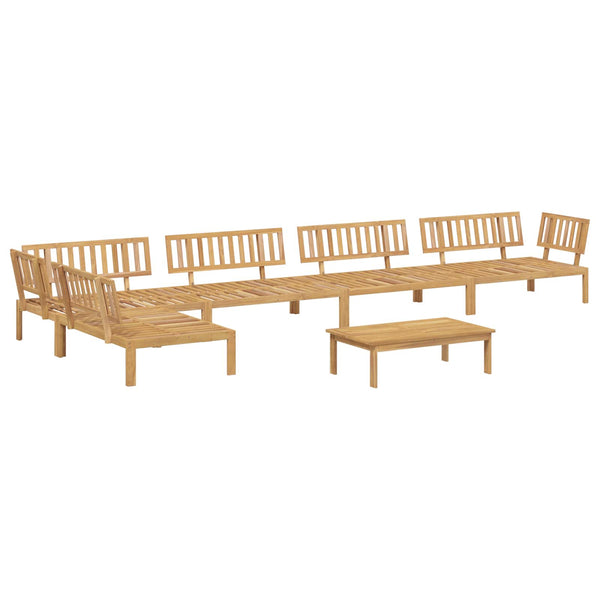 Sofa Set Beige Akazie 6-teilig