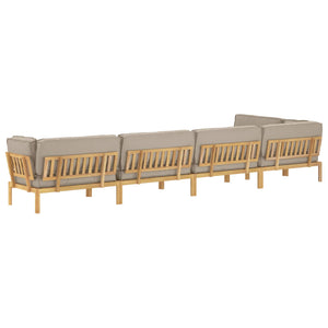 Sofa Set Taupe Akazie 6-teilig