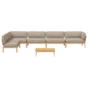 Sofa Set Taupe Akazie 6-teilig