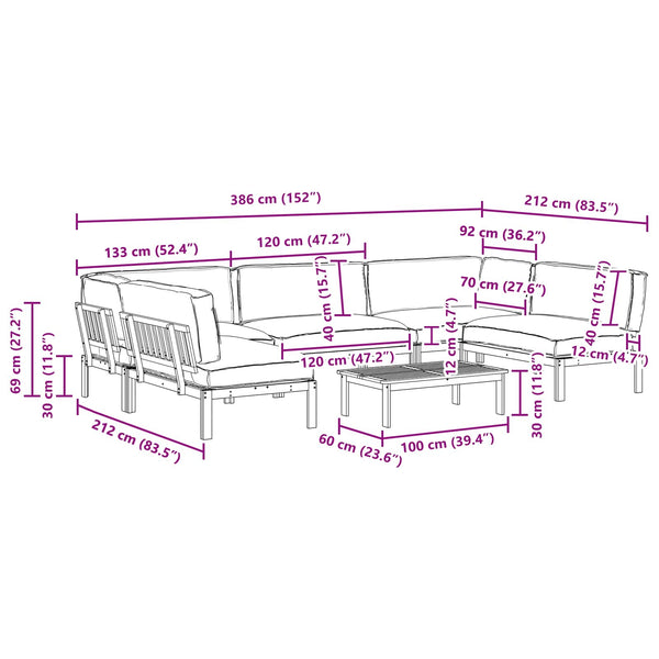 Graues Sofa Set mit Kissen