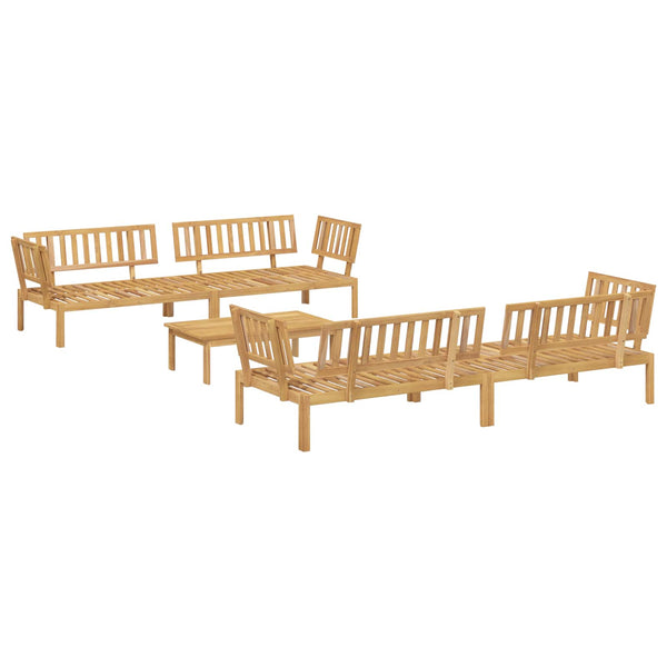 Sofa Set Creme mit Kissen 5-teilig Akazie