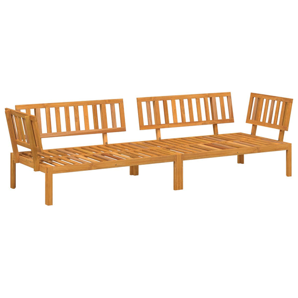 Akazie Sofa Set Beige mit Kissen 2-teilig