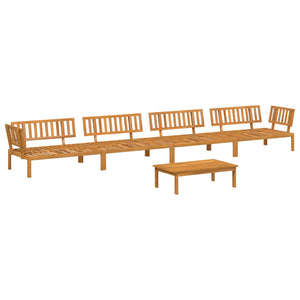 Schwarzes Akazienholz Sofa Set mit Kissen, 5-teilig