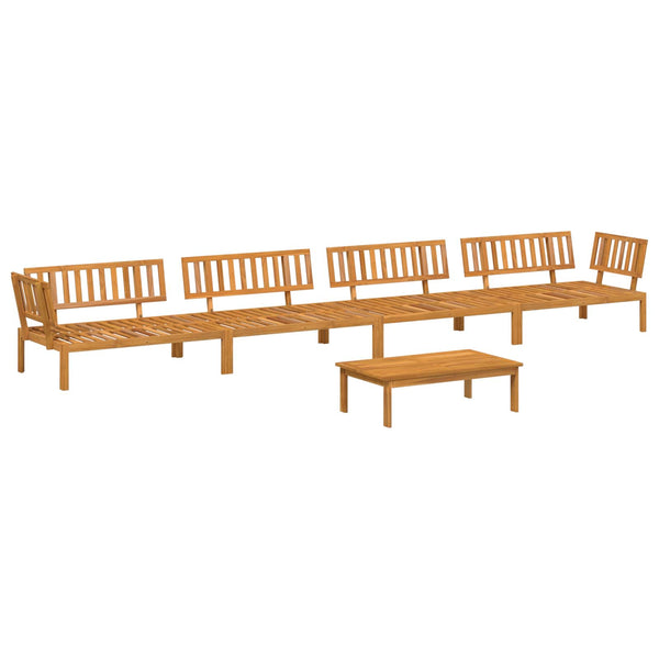 Schwarzes Akazienholz Sofa Set mit Kissen, 5-teilig