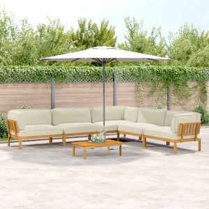 Akazienholz Sofa Set Creme 6-teilig