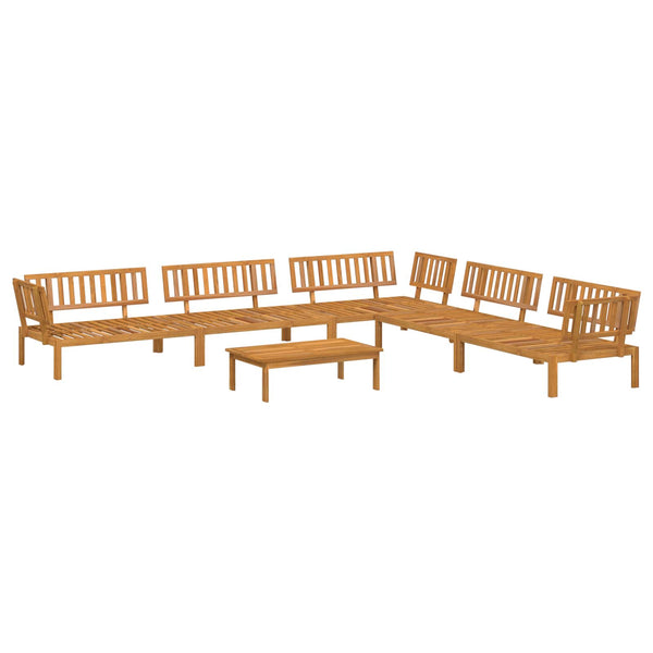 Akazienholz Sofa Set Creme 6-teilig