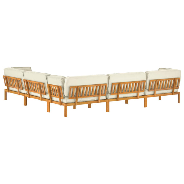 Akazienholz Sofa Set Creme 6-teilig