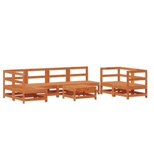 Garten Lounge Set 8-teilig Wachsbraun Kiefer Massivholz