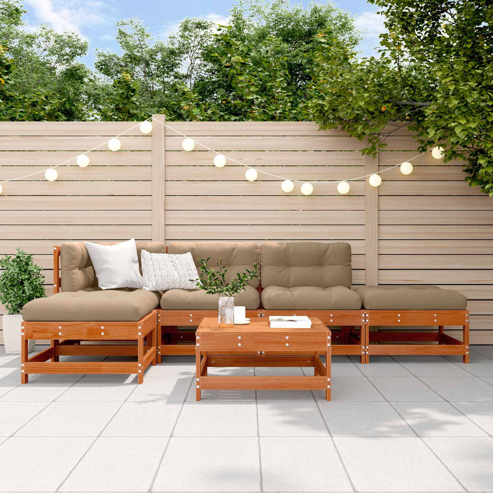 Garten Lounge Set 6-teilig Kiefer Massivholz