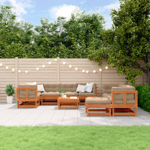 33-tlg. Garten Lounge Set Wachsbraun Kiefernholz