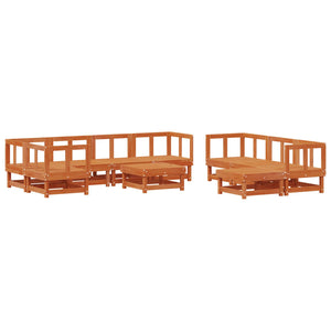 33-tlg. Garten Lounge Set Wachsbraun Kiefernholz