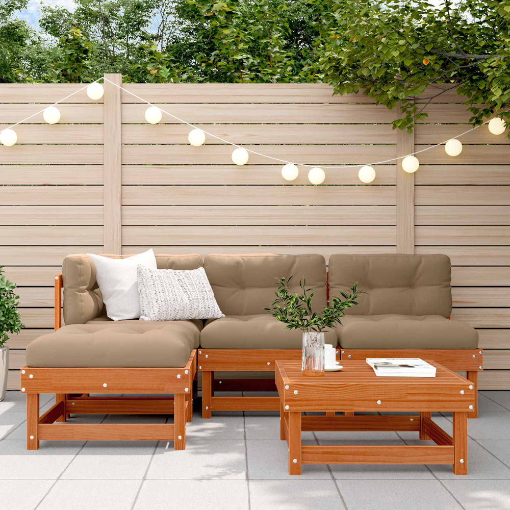 vidaXL Salon de jardin 13 pcs Marron miel Bois de pin massif