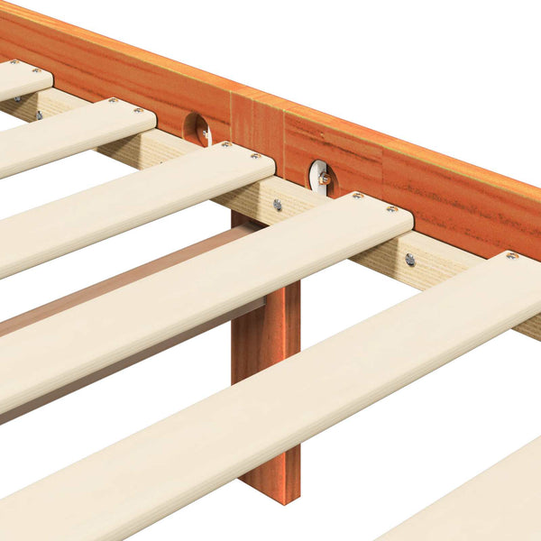 vidaXL Cadre de lit brun miel 205,5 x 155,5 x 100 cm bois de pin massif