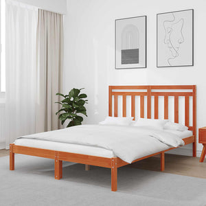 vidaXL Cadre de lit brun miel 205,5 x 155,5 x 100 cm bois de pin massif