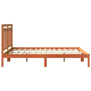 vidaXL Cadre de lit brun miel 205,5 x 155,5 x 100 cm bois de pin massif