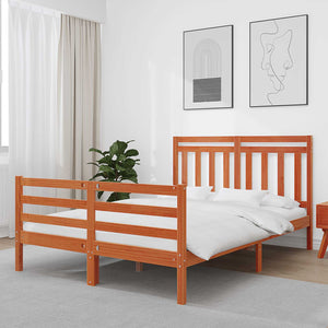 Bettrahmen Wachsbraun 150x200 cm mit Kopfteil