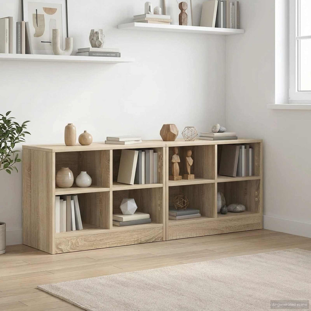 vidaXL Bedside cabinet 2 pcs Sonoma Oak 66 x 33 x 48 cm Engineered Wood