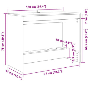 Bett Schreibtisch Altholz 100x45 cm