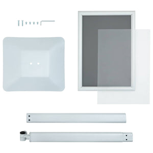 vidaXL Porte-affiches avec support Argent 32,5 x 27 x 126 cm en fonte