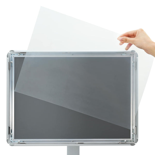 vidaXL Porte-affiches avec support Argent 32,5 x 27 x 126 cm en fonte