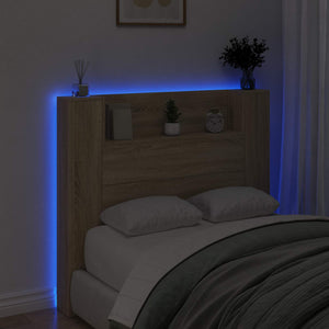 Kopfteil mit LED Regal Sonoma 120 cm
