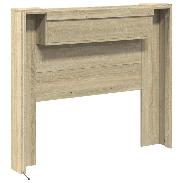 Kopfteil mit LED Regal Sonoma 120 cm