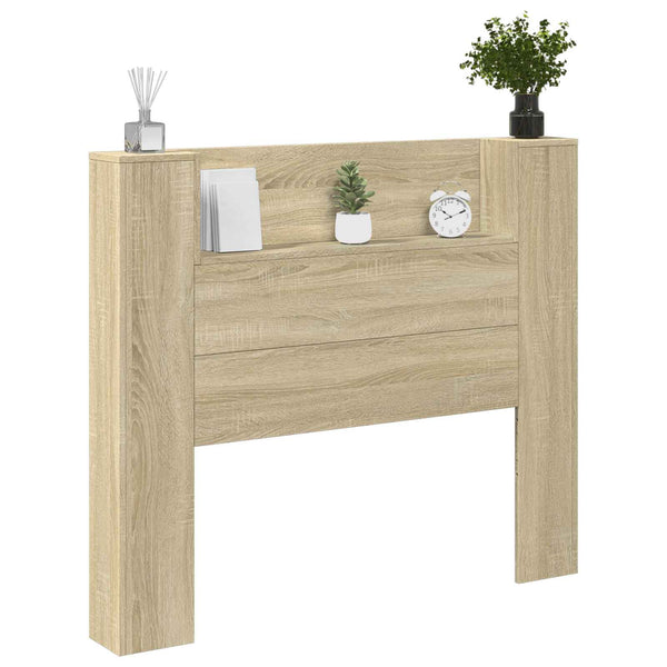 Kopfteil mit LED Regal Sonoma 120 cm