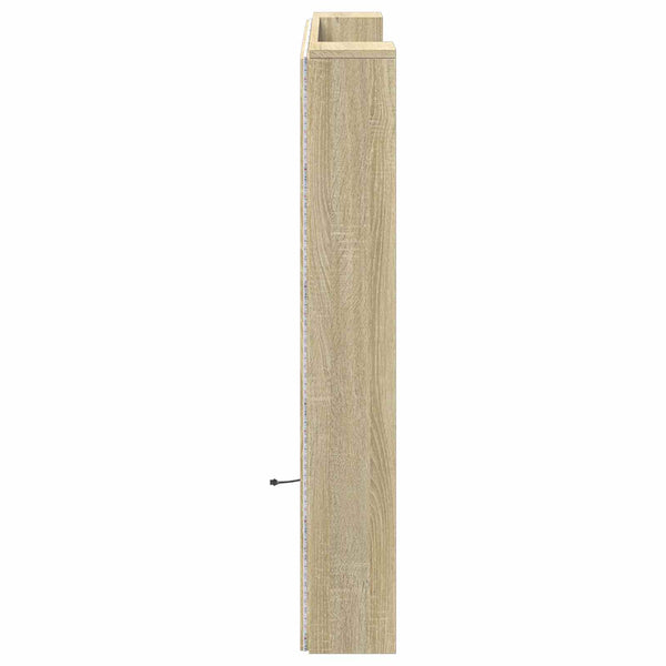 Kopfteil mit LED Regal Sonoma 120 cm