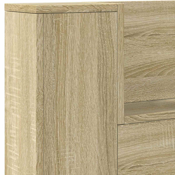 Kopfteil Schrank mit LED Sonoma 140 cm