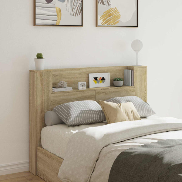 Kopfteil Schrank mit LED Sonoma 140 cm