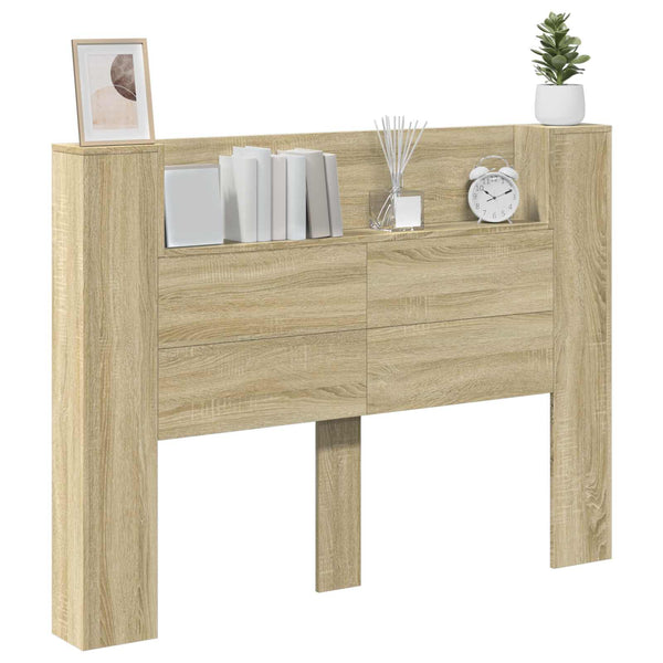 Kopfteil Schrank mit LED Sonoma 140 cm