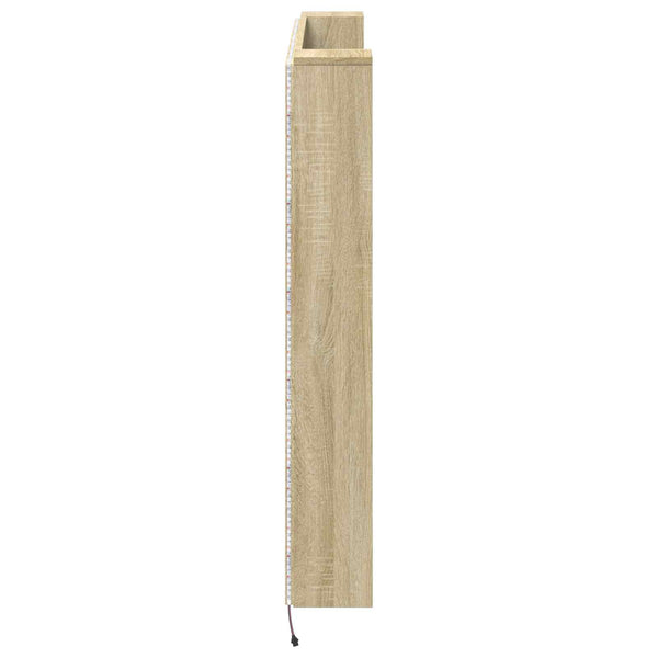 Kopfteil Schrank mit LED Sonoma 140 cm