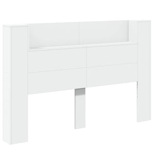 Kopfteil Schrank mit LED Regal Weiß 160cm