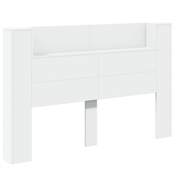 Kopfteil Schrank mit LED Regal Weiß 160cm