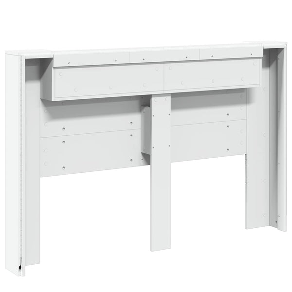 Kopfteil Schrank mit LED Regal Weiß 160cm