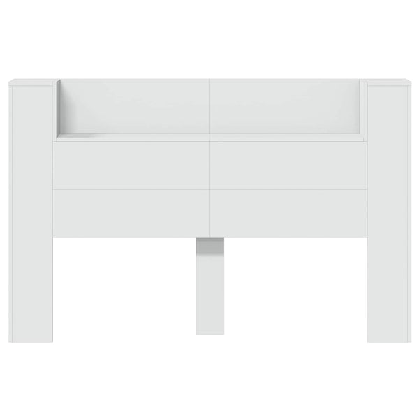 Kopfteil Schrank mit LED Regal Weiß 160cm
