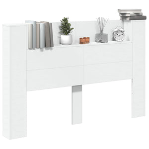 Kopfteil Schrank mit LED Regal Weiß 160cm