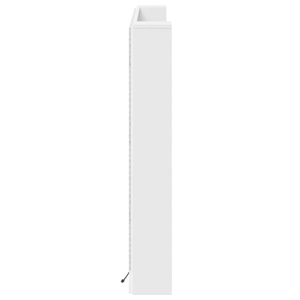Kopfteil Schrank mit LED Regal Weiß 160cm